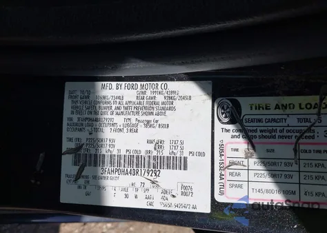 2011 Ford Fusion Se z USA, uszkodzony, nr VIN 3FAHP0HA4BR179292